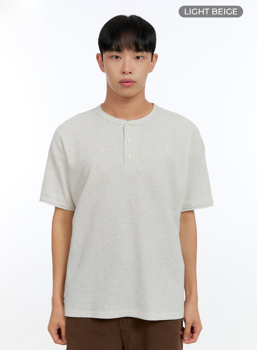 Men's Buttoned Ribbed Cotton Top IG416