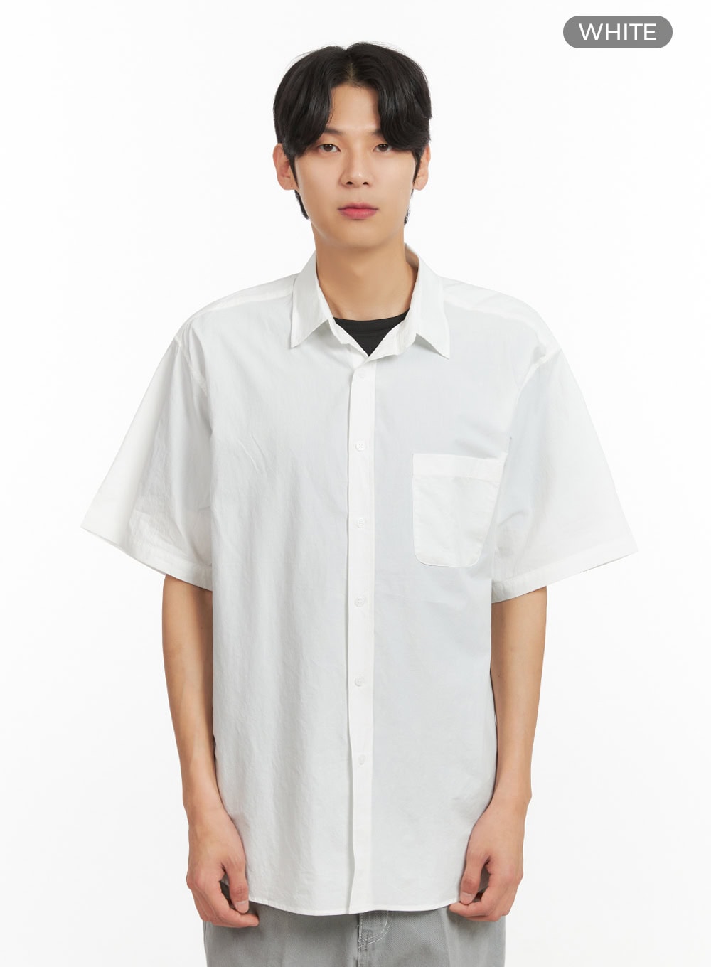 Men's Solid Buttoned Shirt (White) IY431