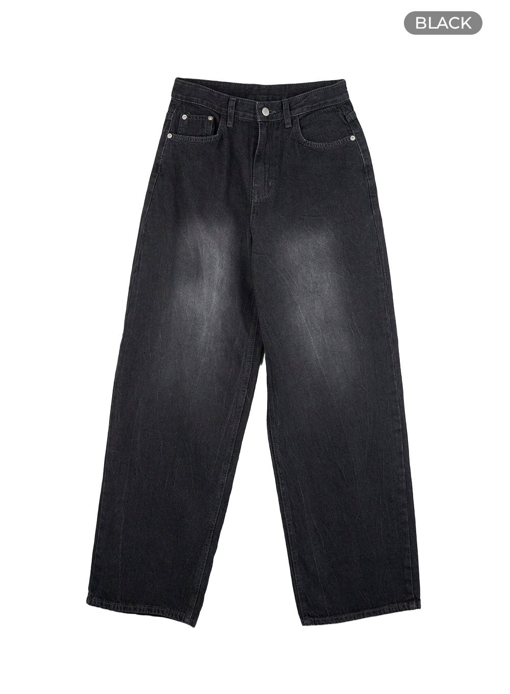 Haven Black-Washed Wide Jeans IS427