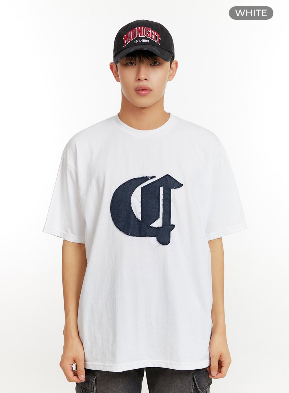 Men's Patchwork Graphic Cotton T-Shirt IU427