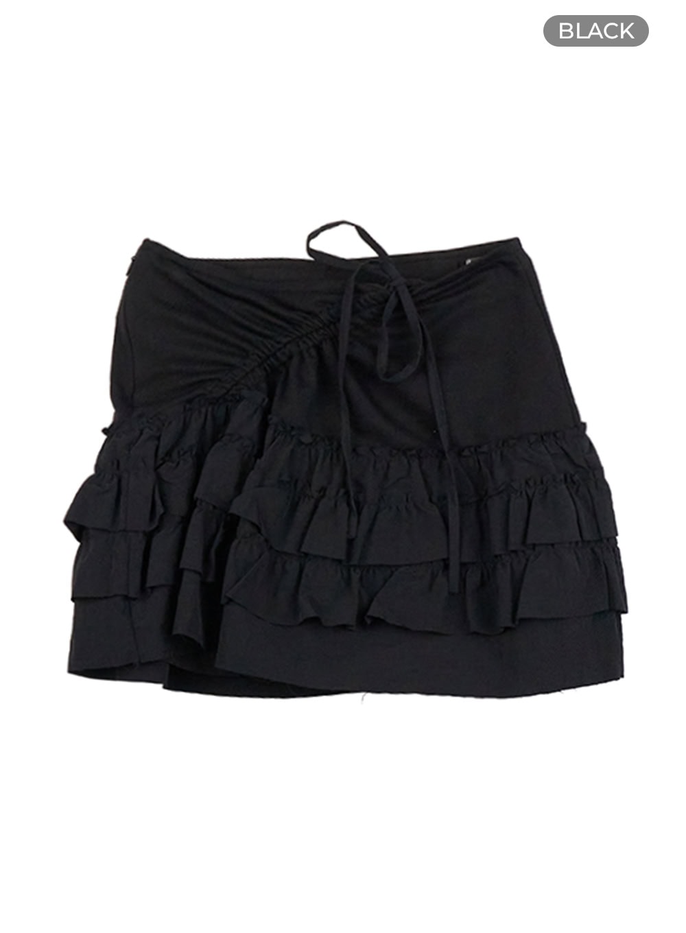 Shirred Ribbon Frill Mini Skirt IG405