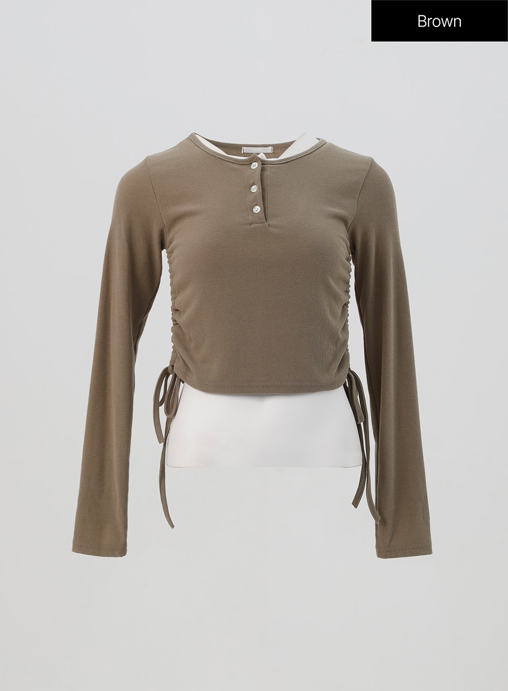 Ruched Long Sleeve Top IS327