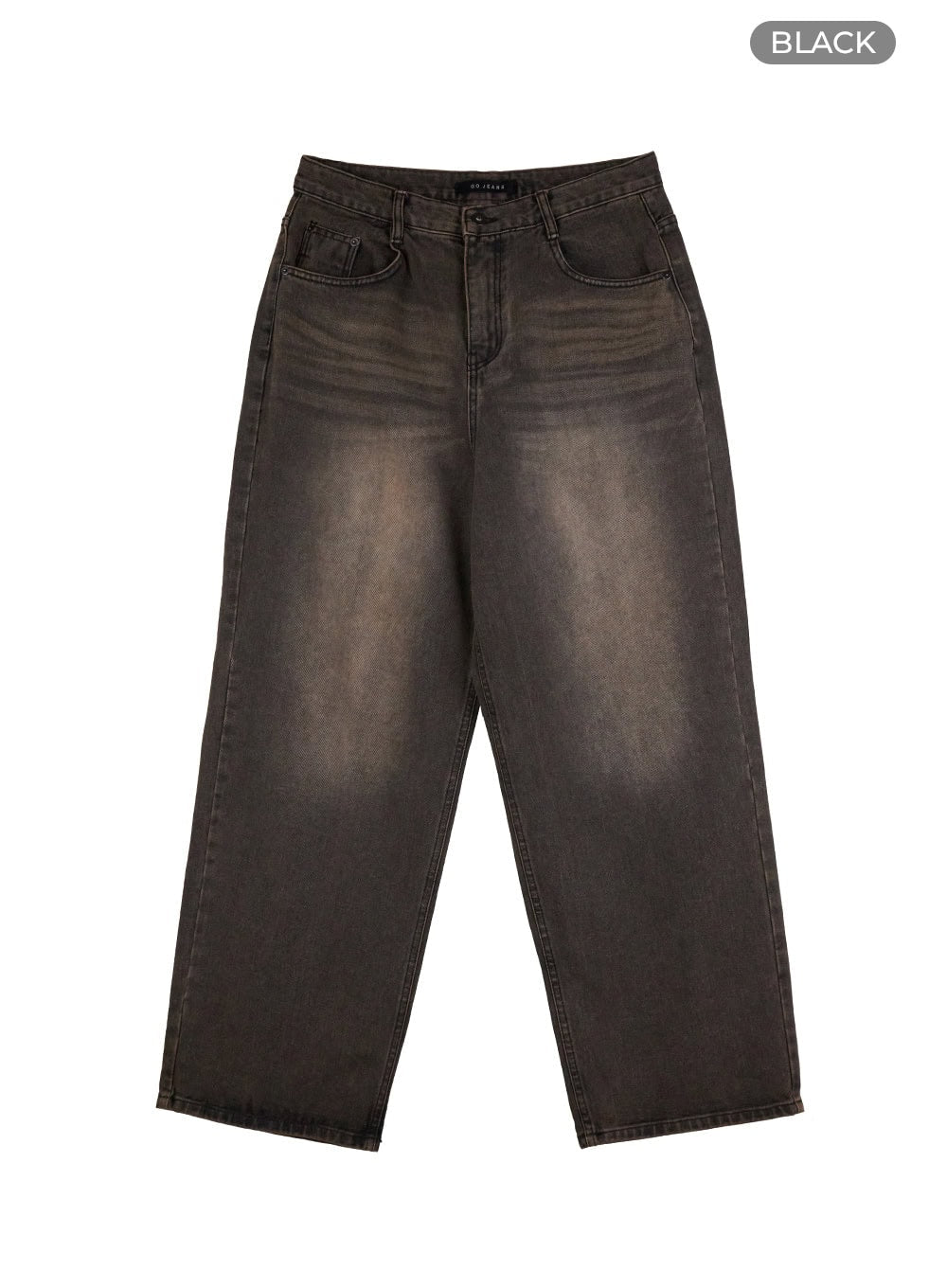 Men's Straight Fit Washed Denim Jeans IO402