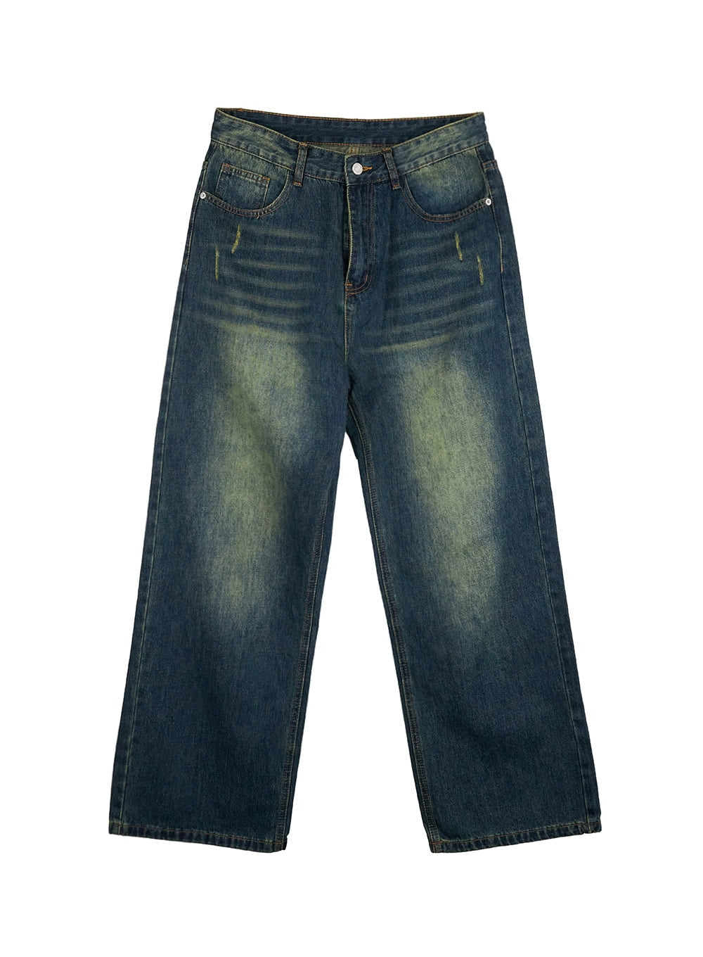 Men's Washed Vintage Wide-Leg Jeans IN426
