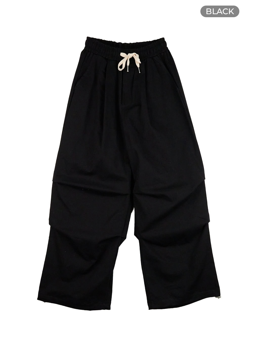 Men's Solid Banded Parachute Pants IS413