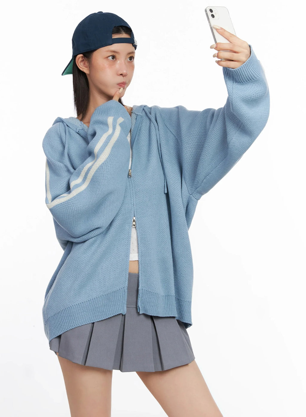 Striped Sleeve Casual Hoodie IS515