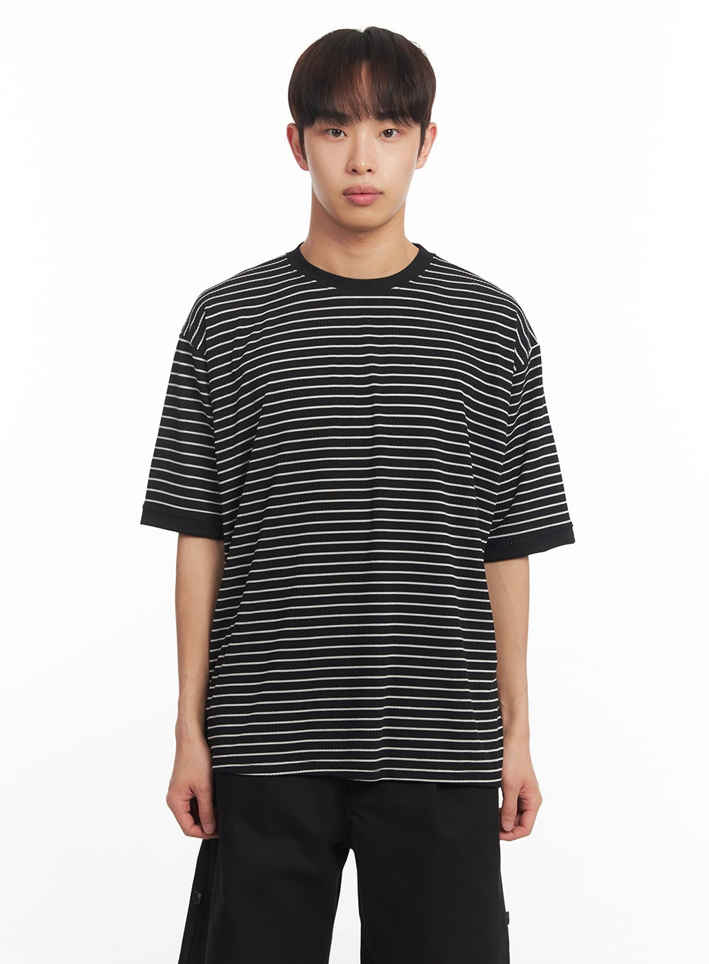Men's Striped Round Neck T-Shirt IA518