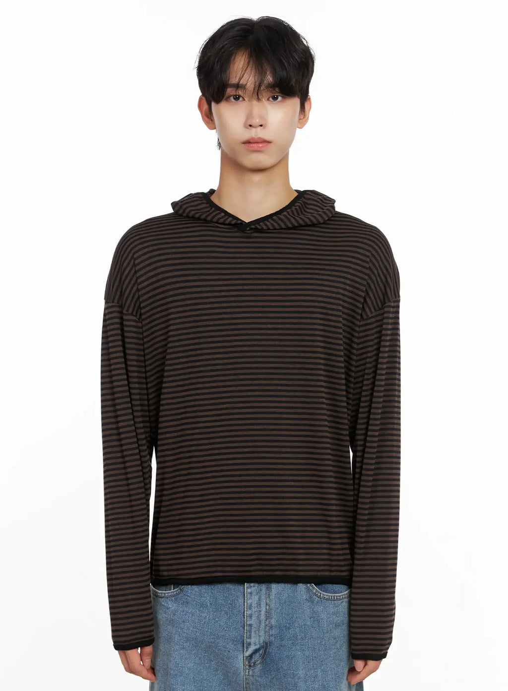 Men's Striped Hooded Long Sleeve IO517