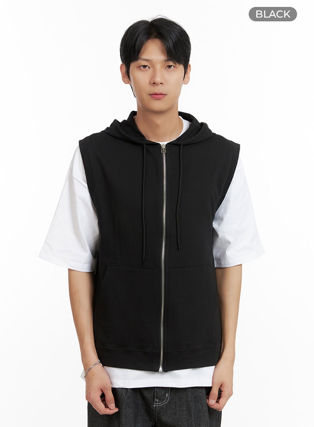 Men's Hooded Zip-Up Vest IL404