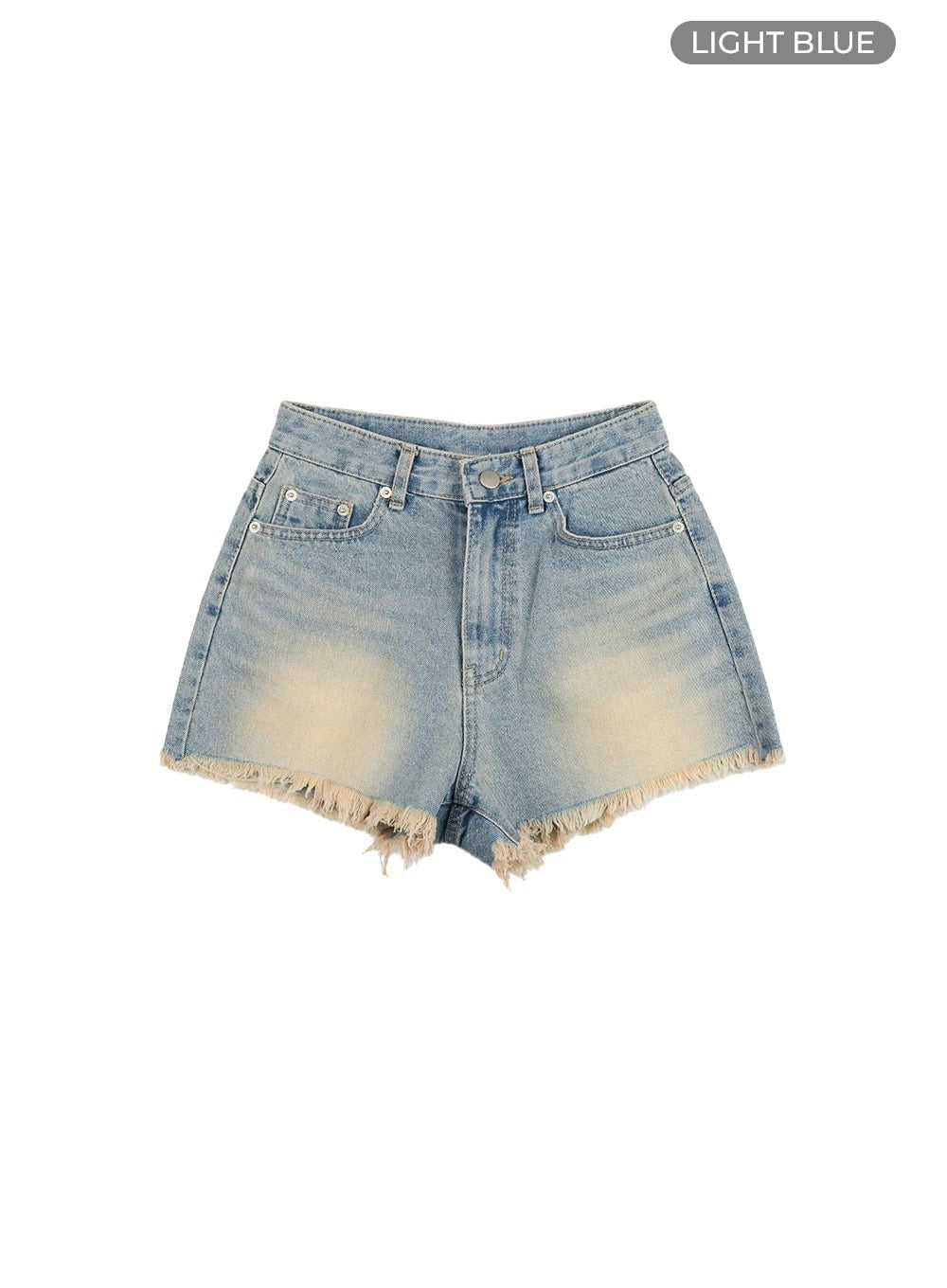 Destroyed Hem Denim Shorts IU412
