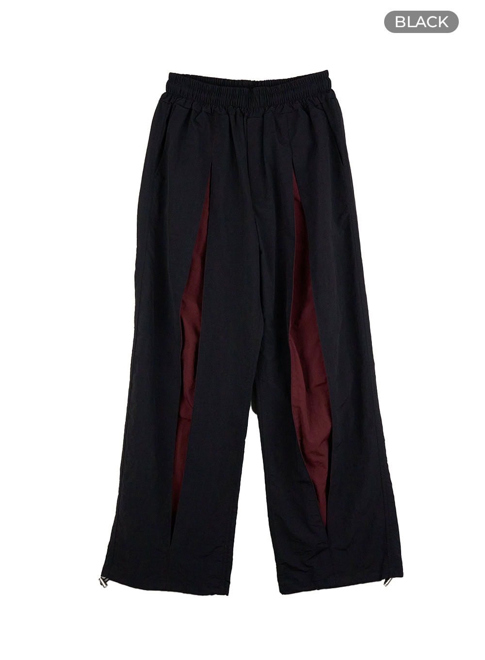 Men's Banded Mixed Color Nylon Wide Pants IS413