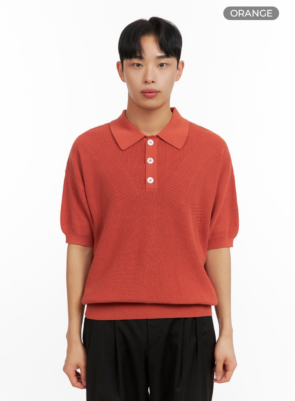 Men's Cotton Collar Buttoned T-Shirt IU414