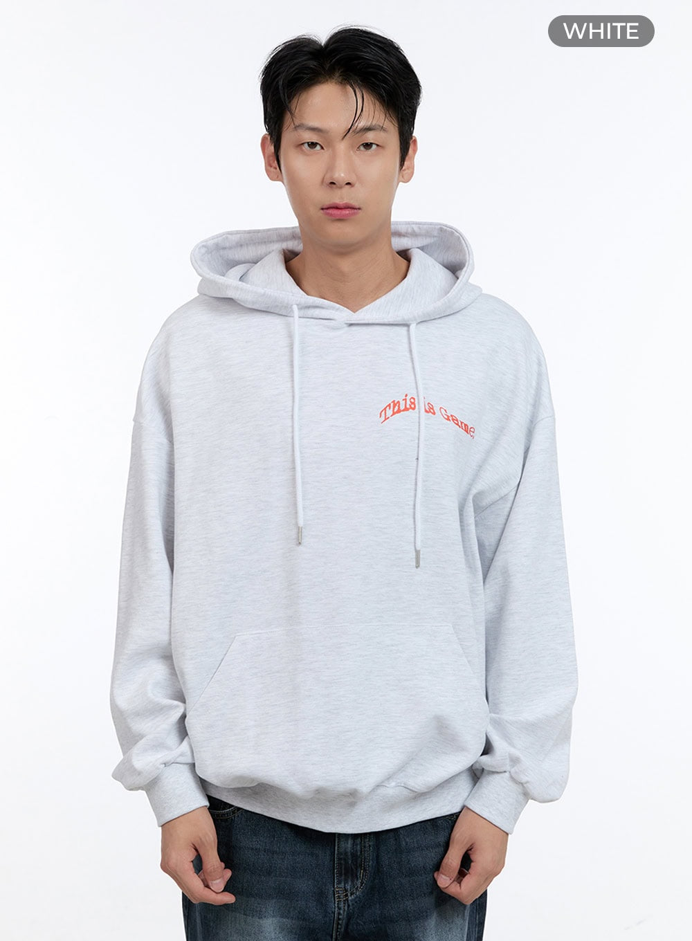 Men's Lettering Oversize Hoodie (White) IG428