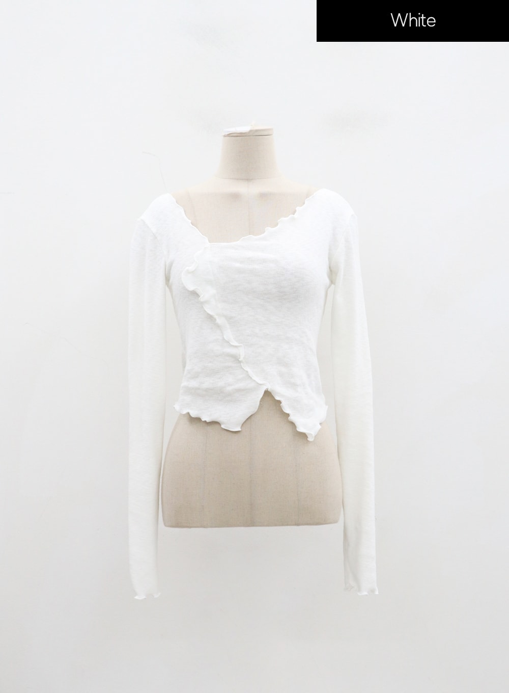 Wavy Off-Shoulder Cropped Top IJ304