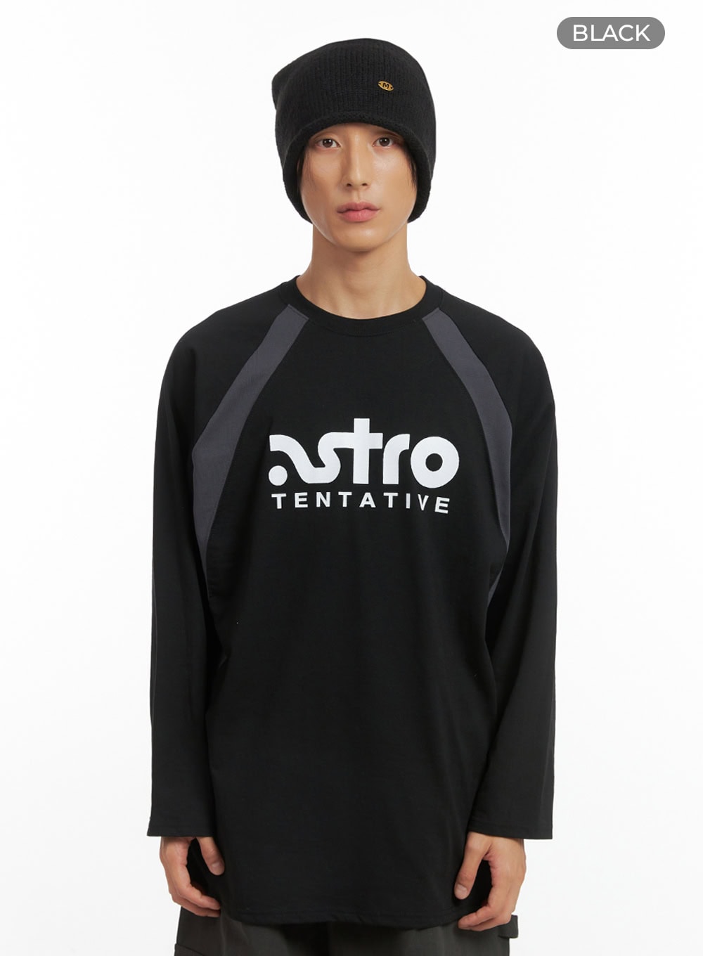 Men's Letter Print Long Sleeve Shirt IO417