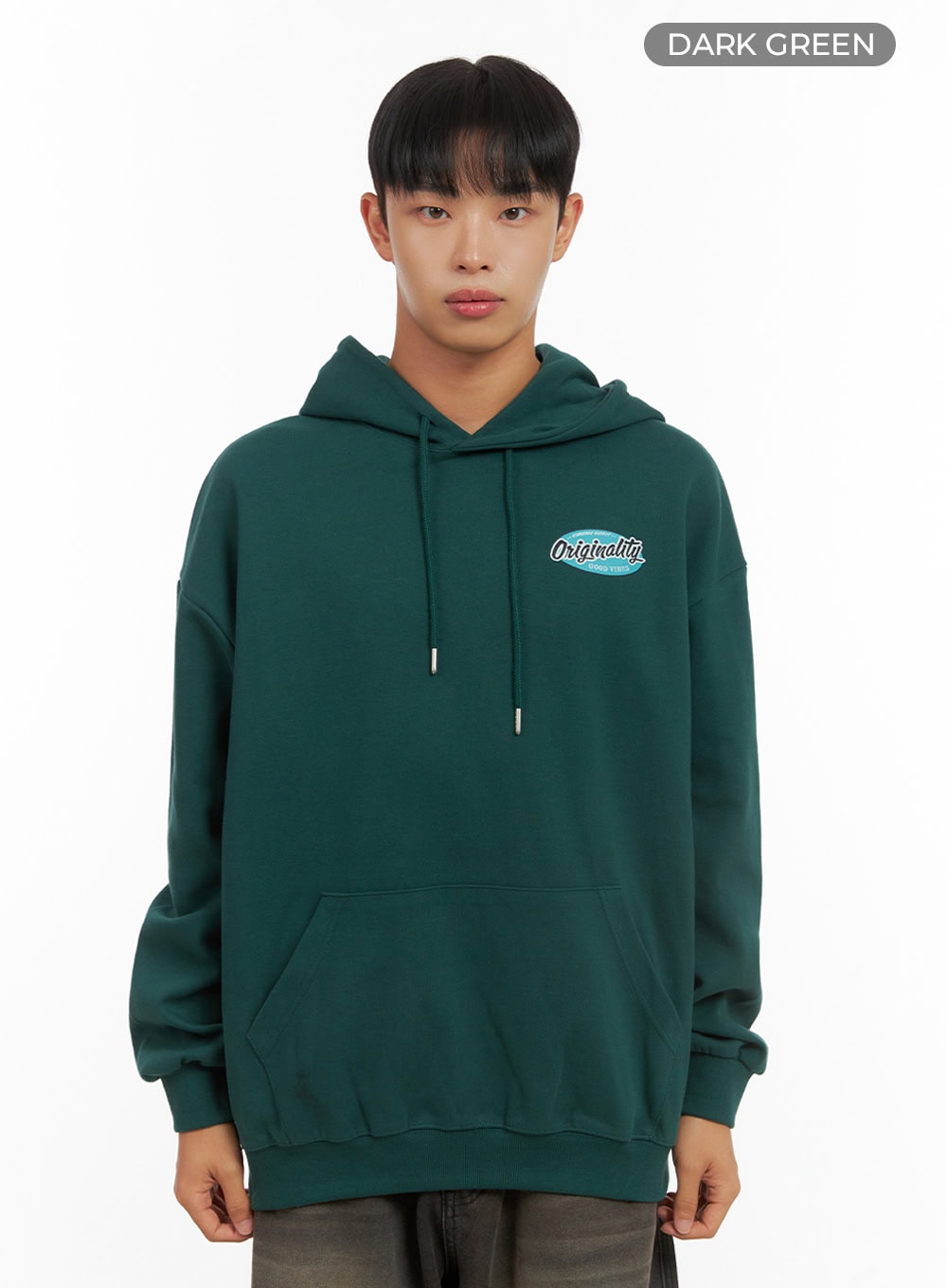 Men's Graphic Hooded Sweatshirt (Dark green) IS420