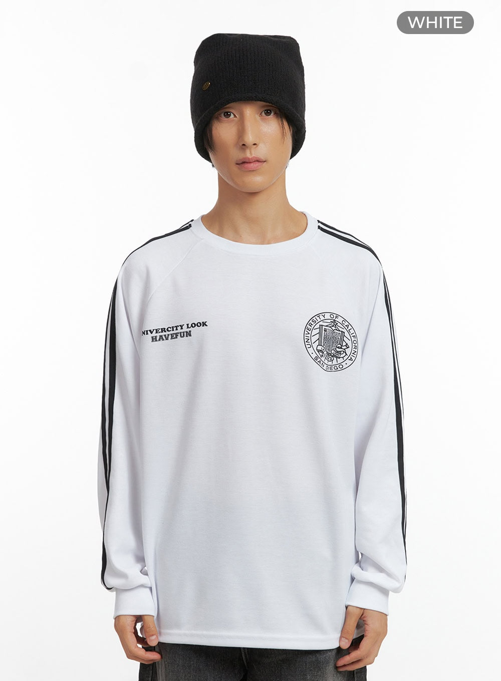 Men's Striped Logo Shirt IO417