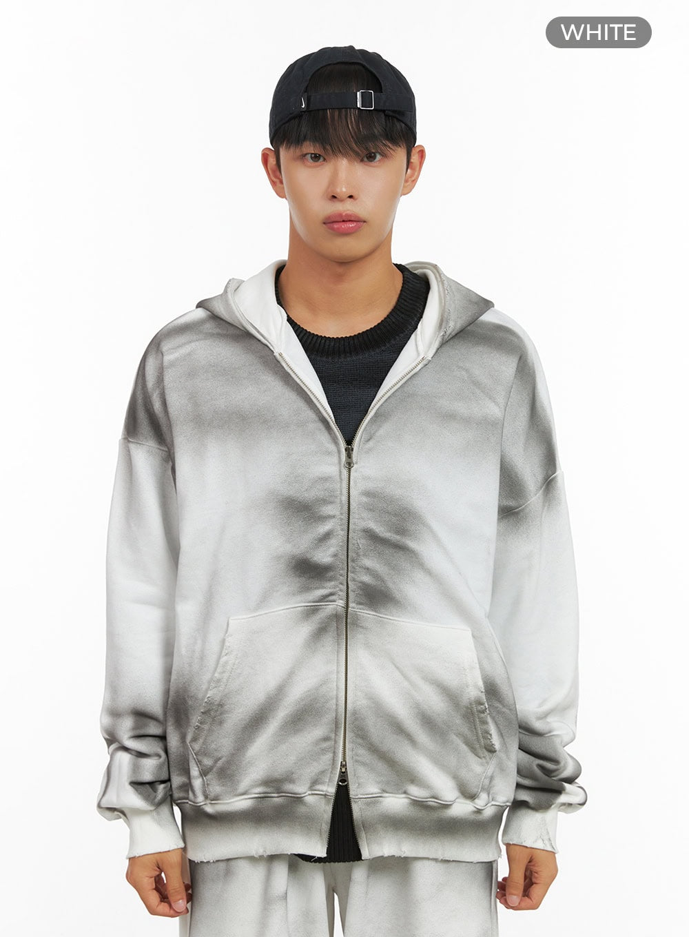 Men's Chic Washed Zip Hoodie IS419