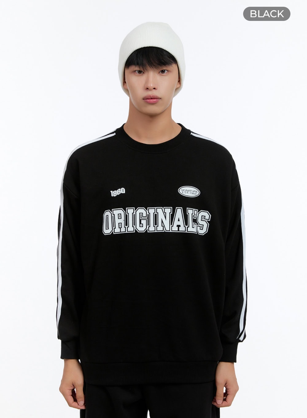 Men's Lettering Crew Neck Sweatshirt IS412