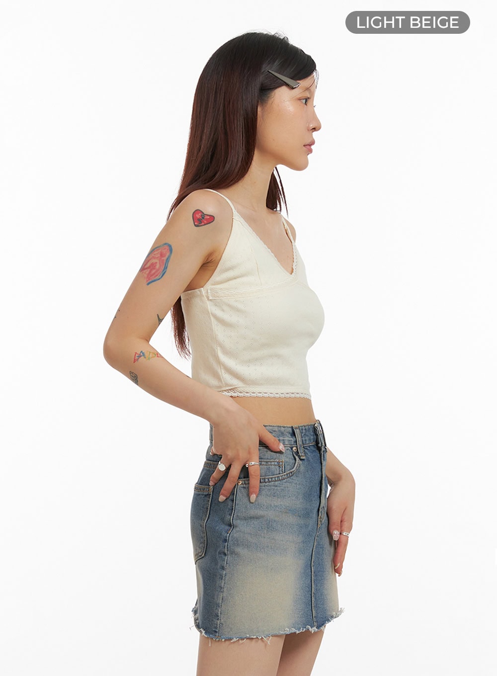 Lace Sweetheart Crop Cami Top IY410