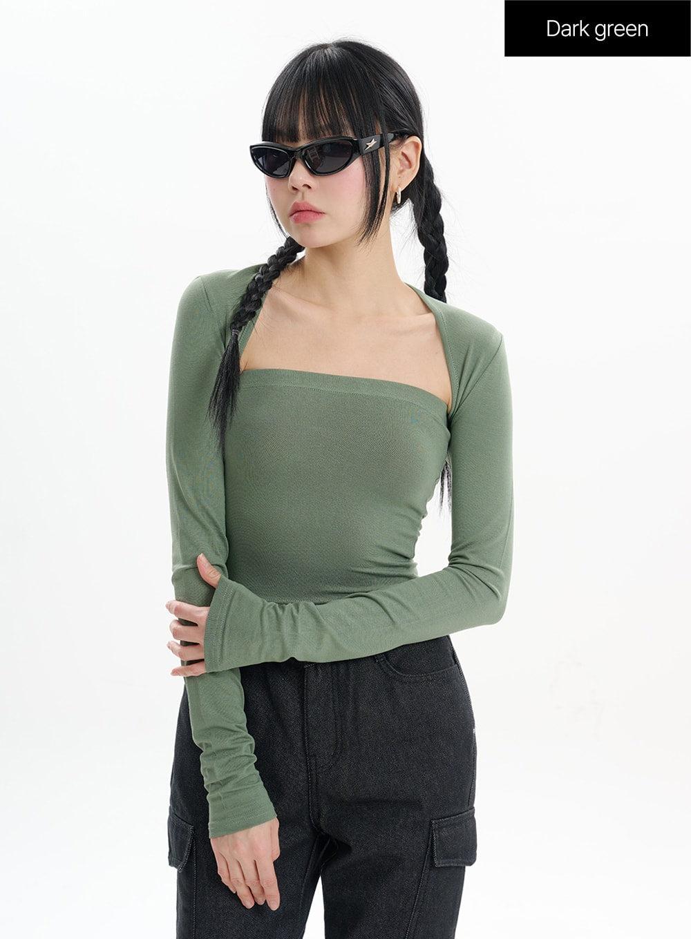 Hollow Out Shrug and Solid Tube Top IF413