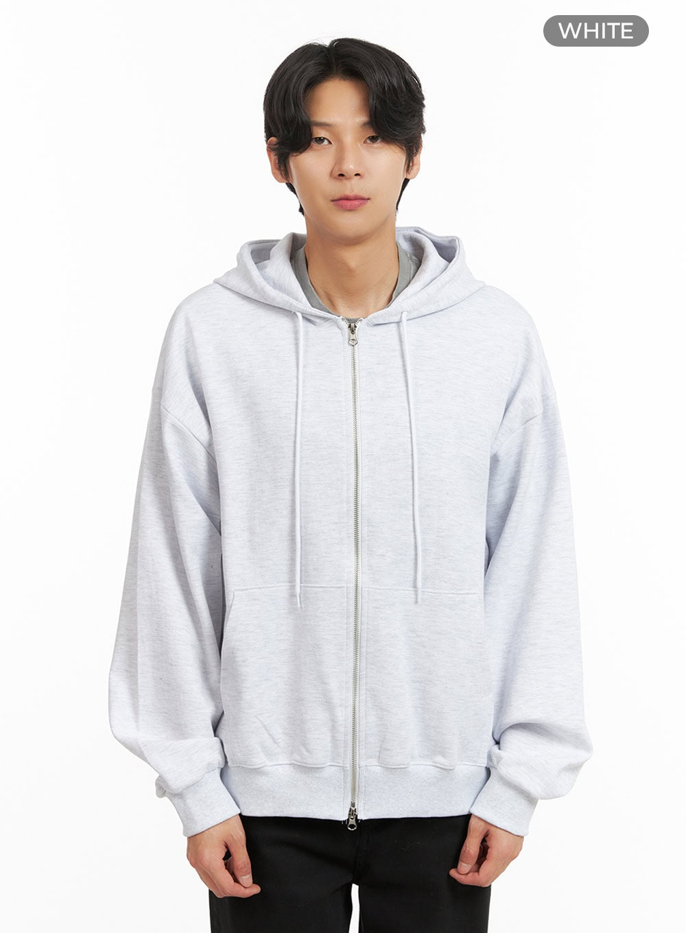 Men's Basic Hoodie Jacket (White) IY416