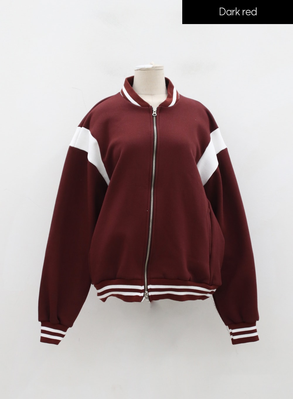 Plus Two Color Zipper Sweatshirt ID27