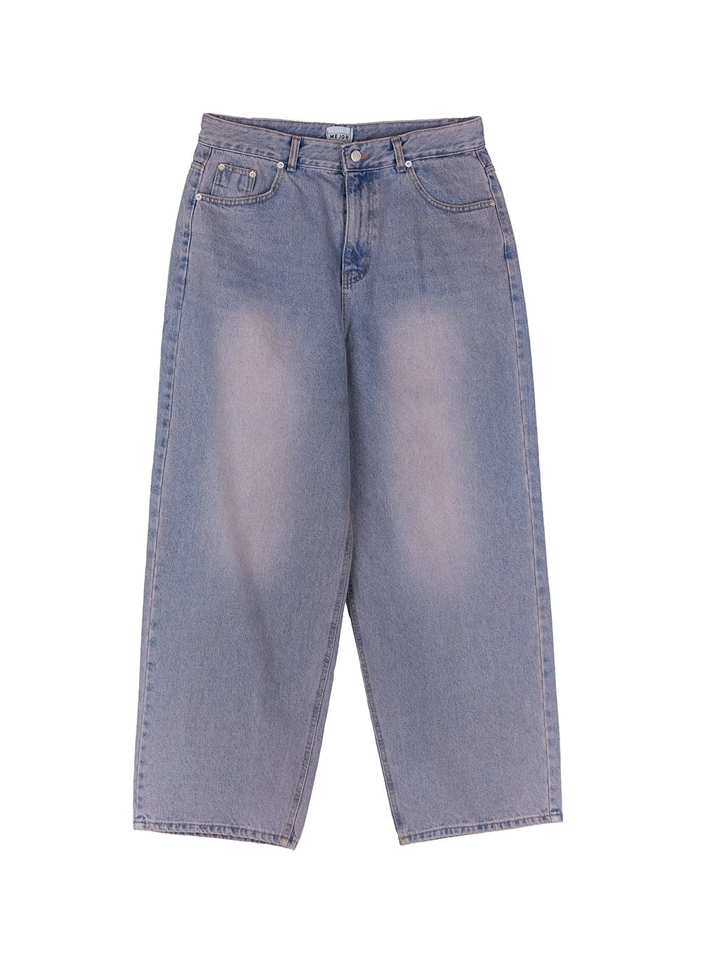 Men's Purple Washed Wide-Leg Jeans IY530