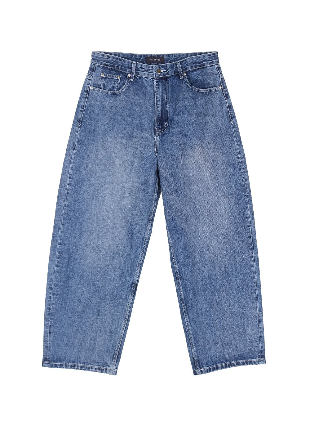 Men's Dark Washed Wide-Leg Jeans (Blue) IY520