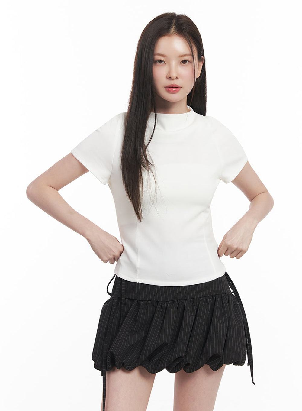 Classy Mock-Neck Blouse Top IY509