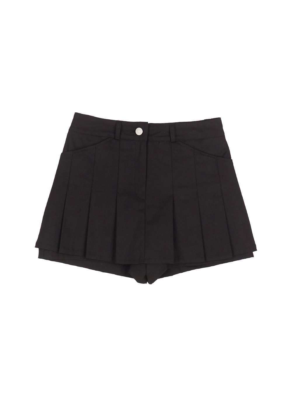 Pleated Button Mini Skirt IY502