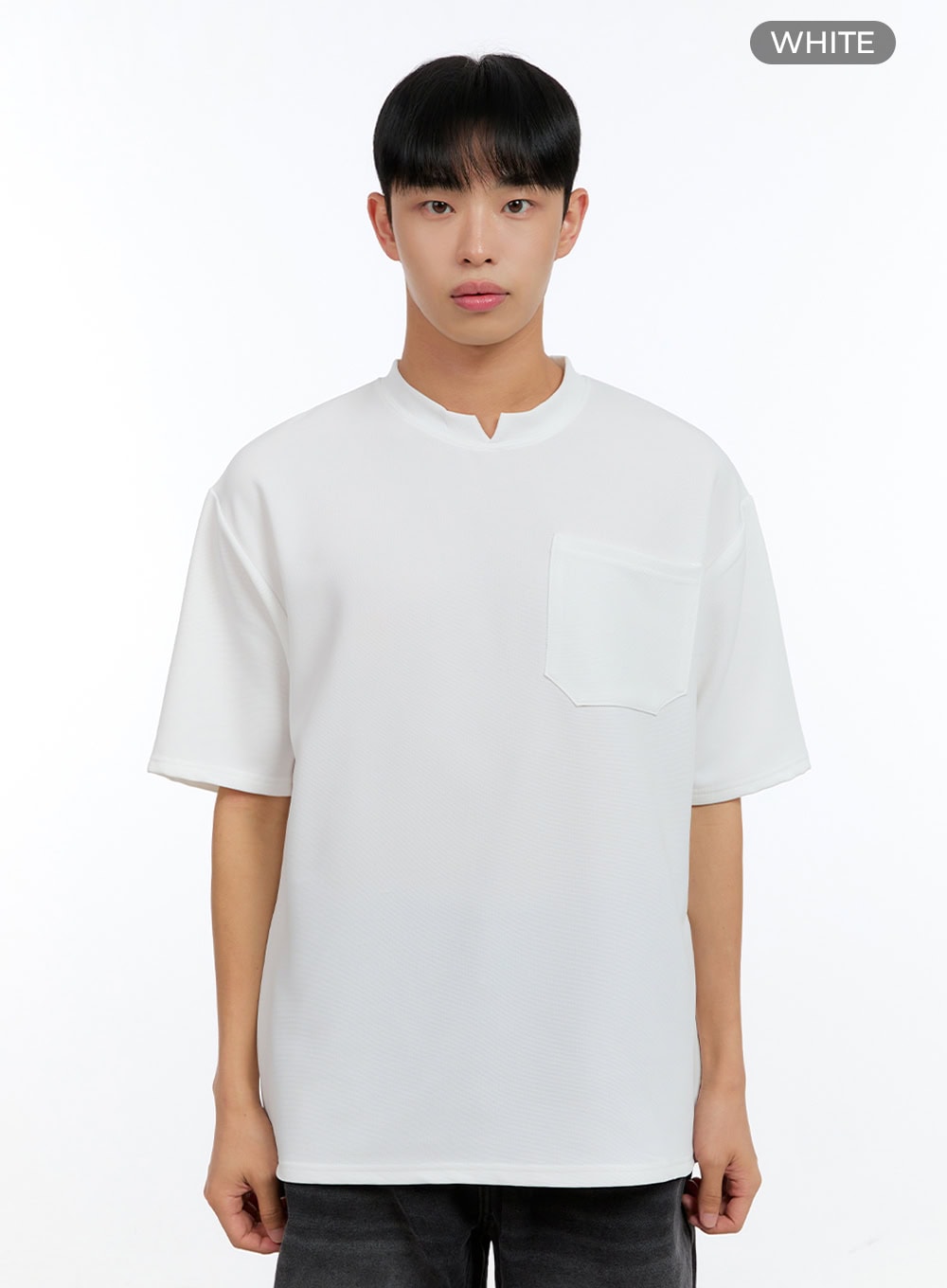 Men's Pocketed Round Neck Short Sleeve Tee IG422