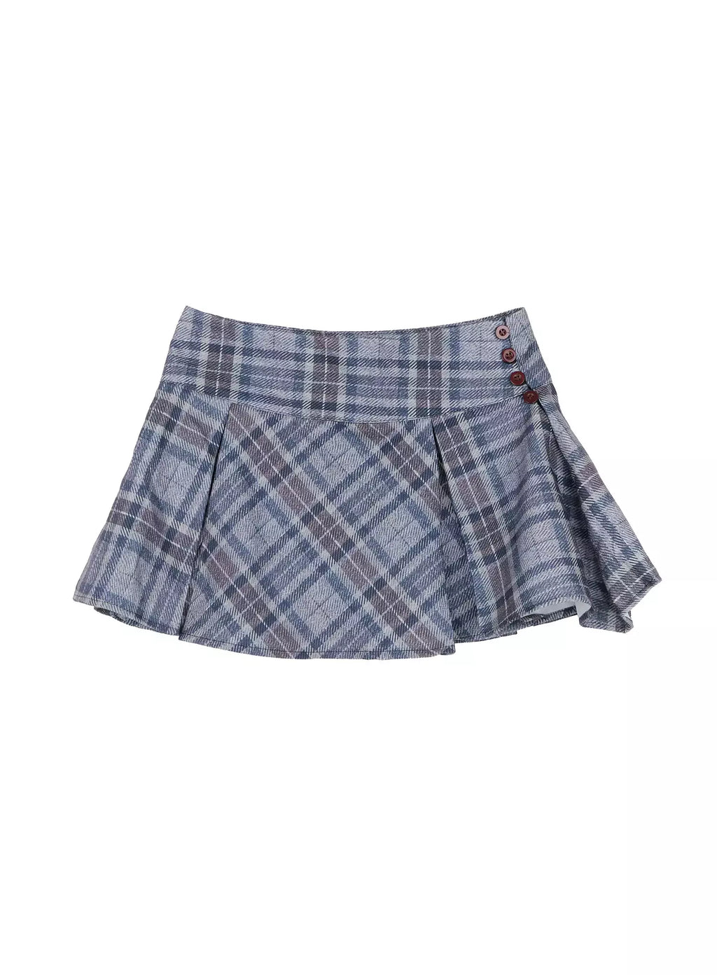 Checkered Pleated Mini Skirt IS508