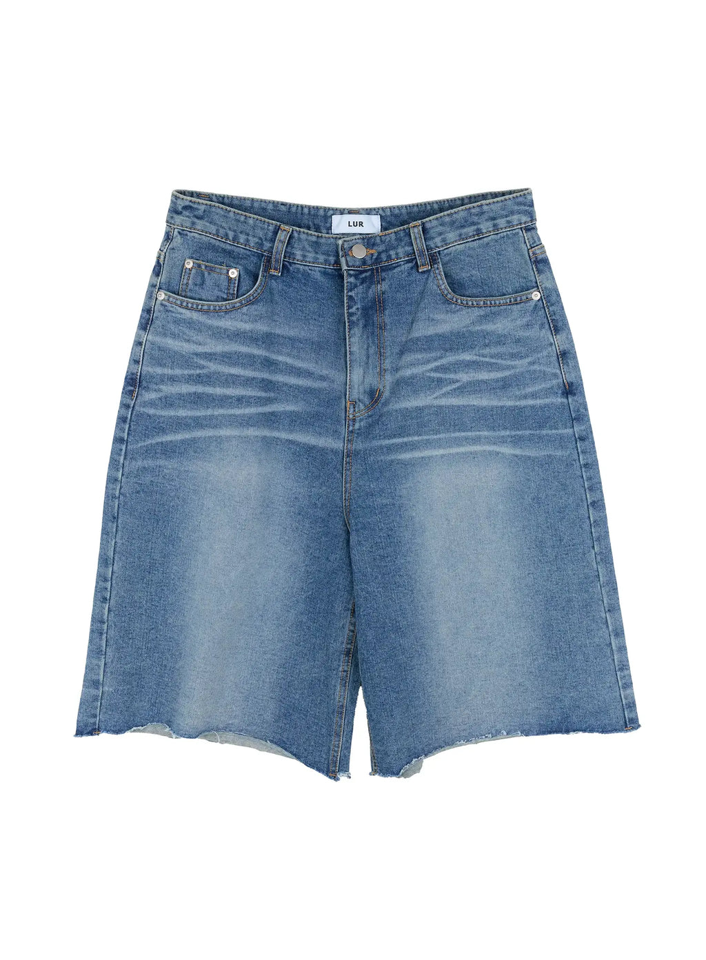 Men's Raw Hem Denim Bermuda Shorts IG515