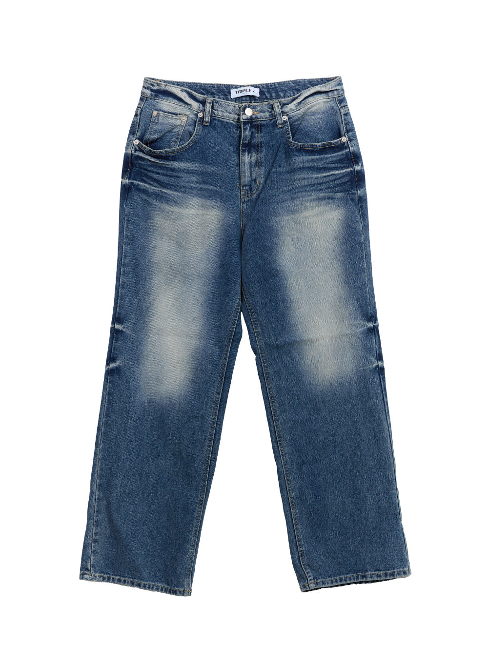 Men's Washed Straight-Leg Jeans IM525