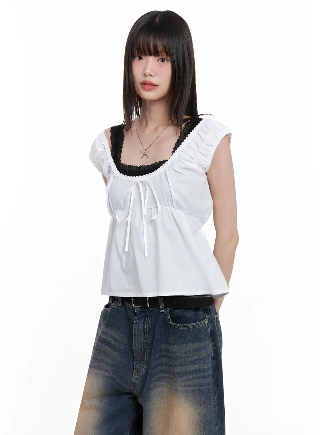 Lace Detail Blouse IL531