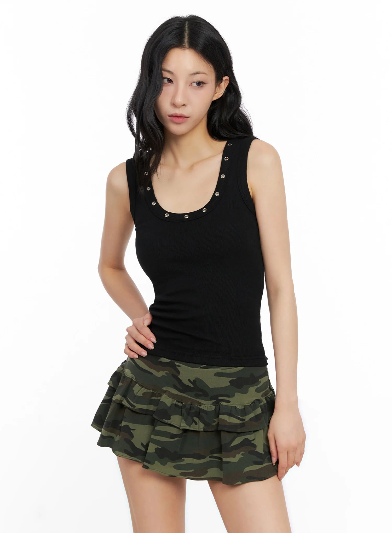 Edgy Eyelet Tank Top IG508