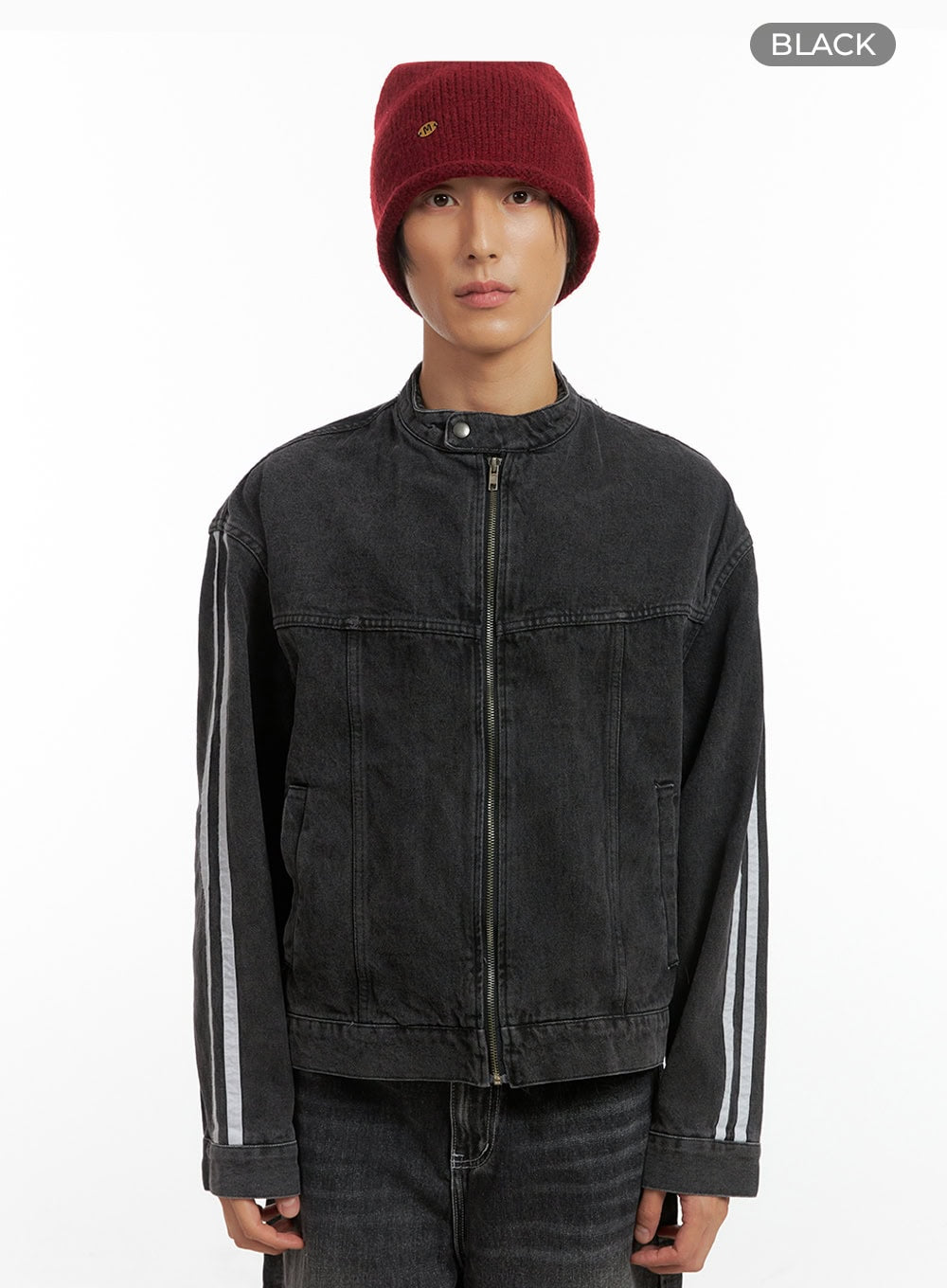 Men's Striped Button Denim Jacket IO417