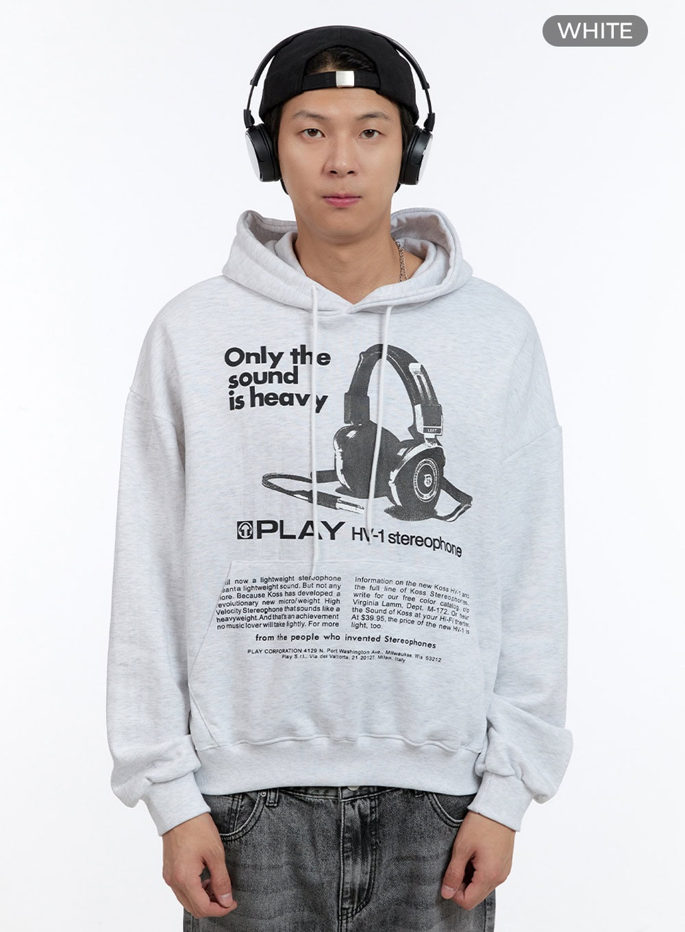Men's Cotton Lettering Graphic Hoodie IG427