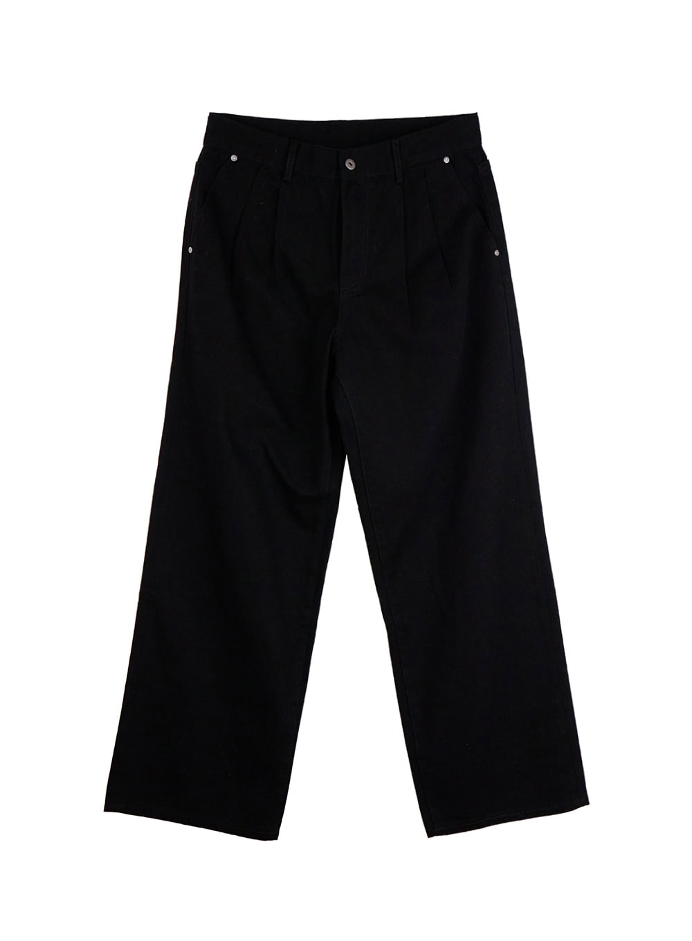 Men's Pintuck Wide Leg Cotton Pants (Black) ID413