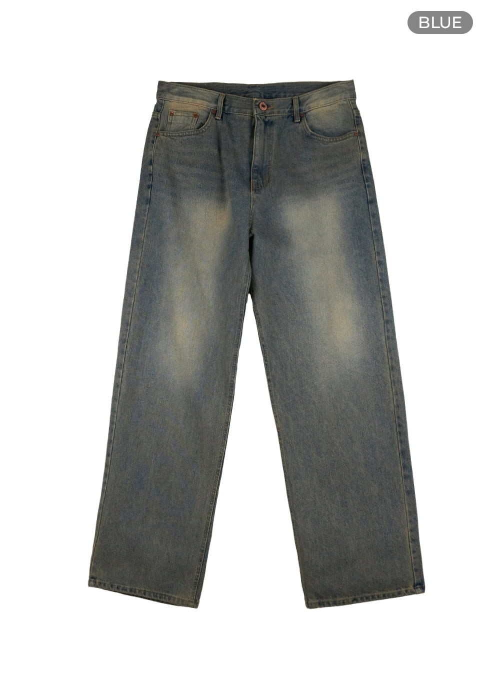 Men's Washed Baggy Denim Jeans IU418