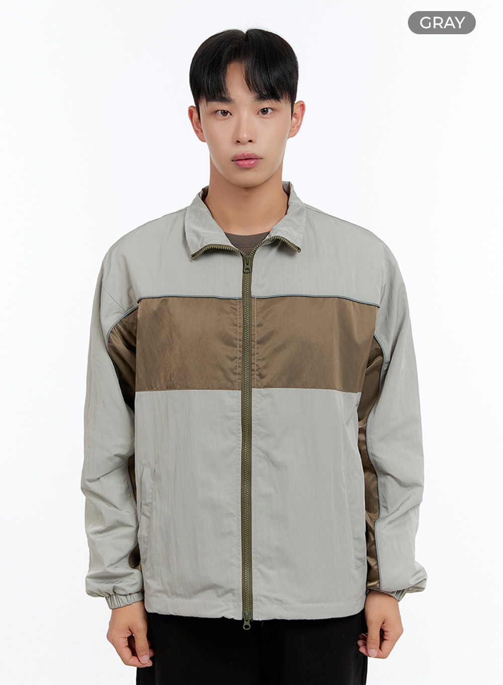 Men's Zip-Up Nylon Wind Jacket IS412