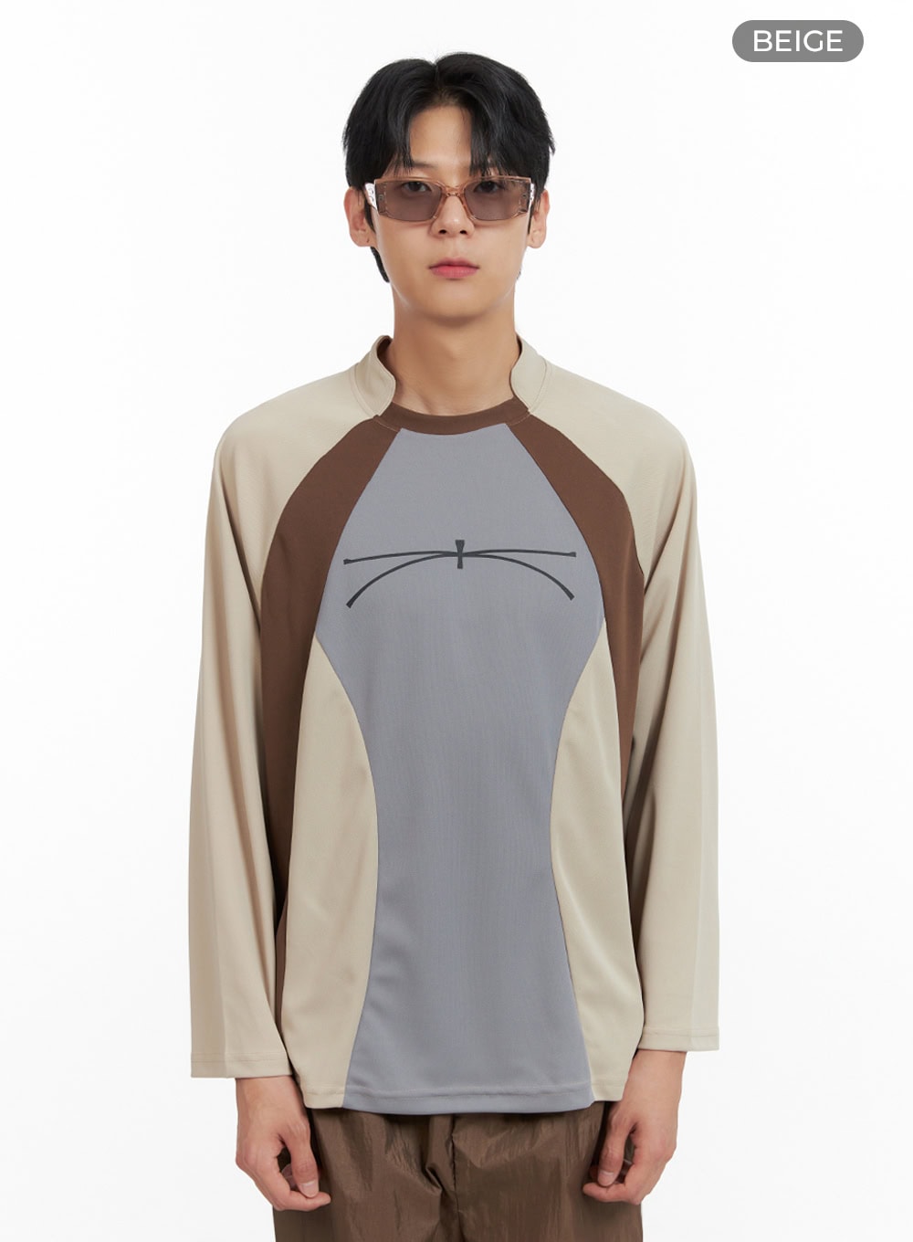 Men's Nylon Raglan Graphic Long Sleeve IL403