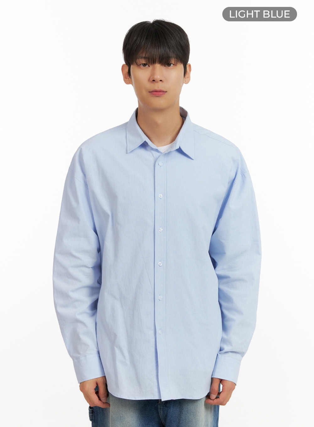 Men's Oversized Cotton Buttoned Shirt IU418