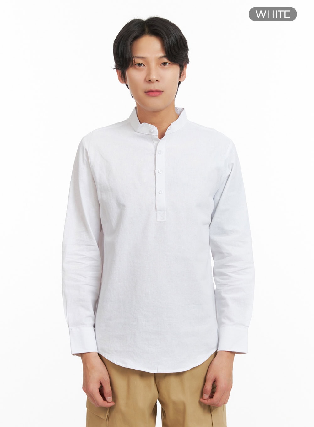 Men's High Collar Buttoned Shirt IY424