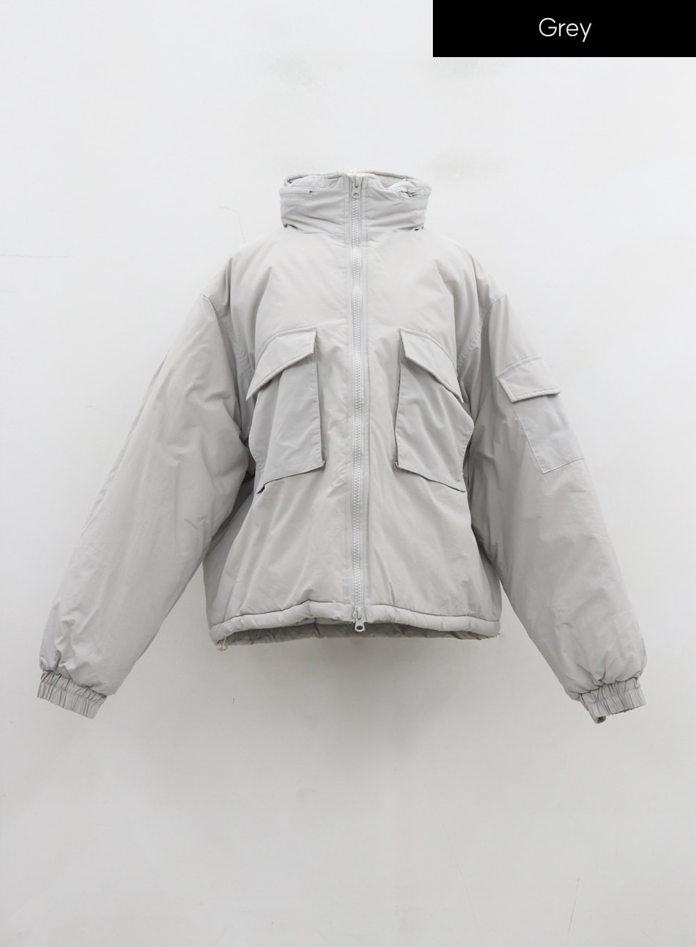 Plus Twin Front Pocket Hoodie Puffer Jacket ID27