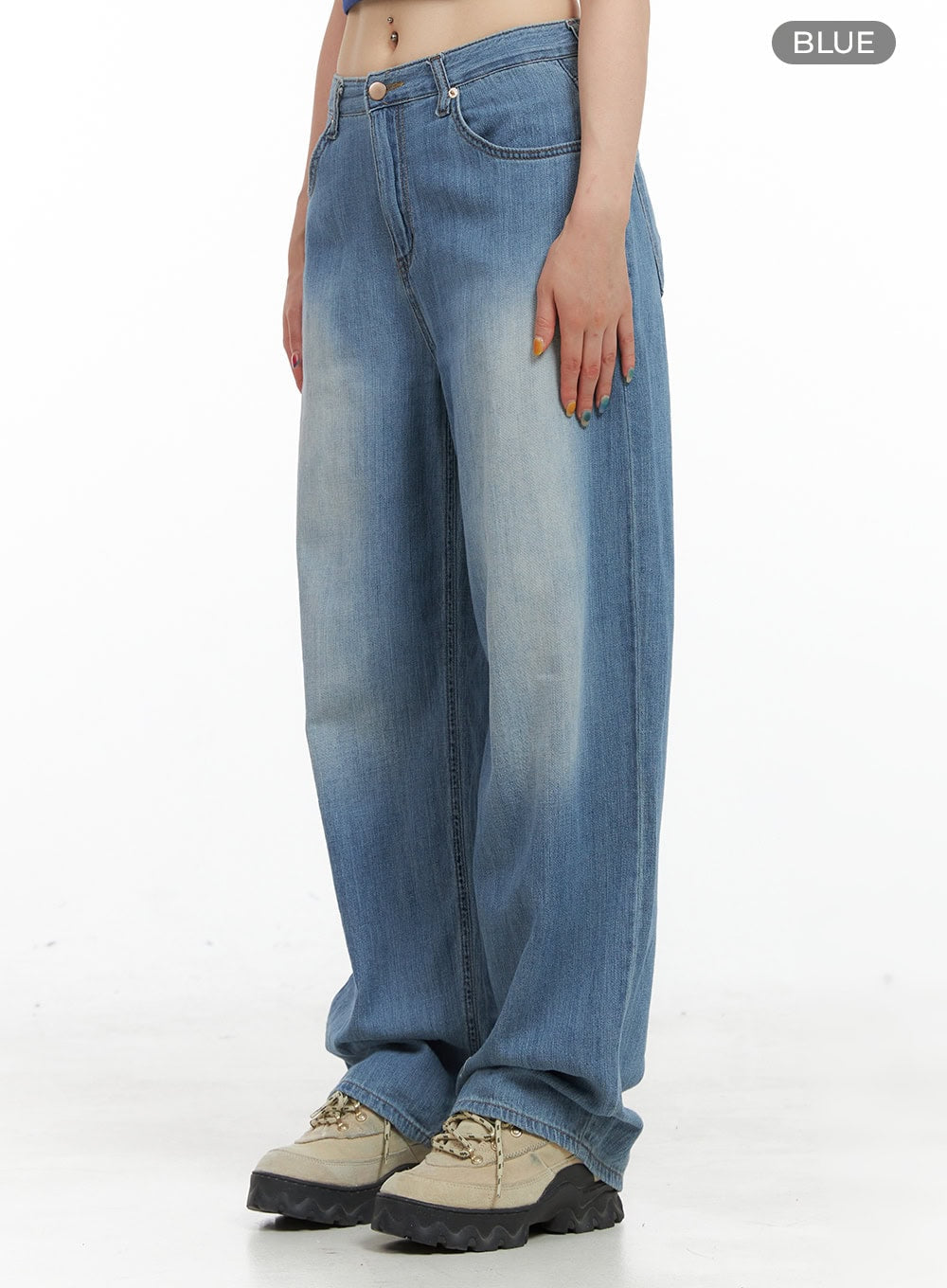 Nina Summer Washed Baggy Jeans CG409