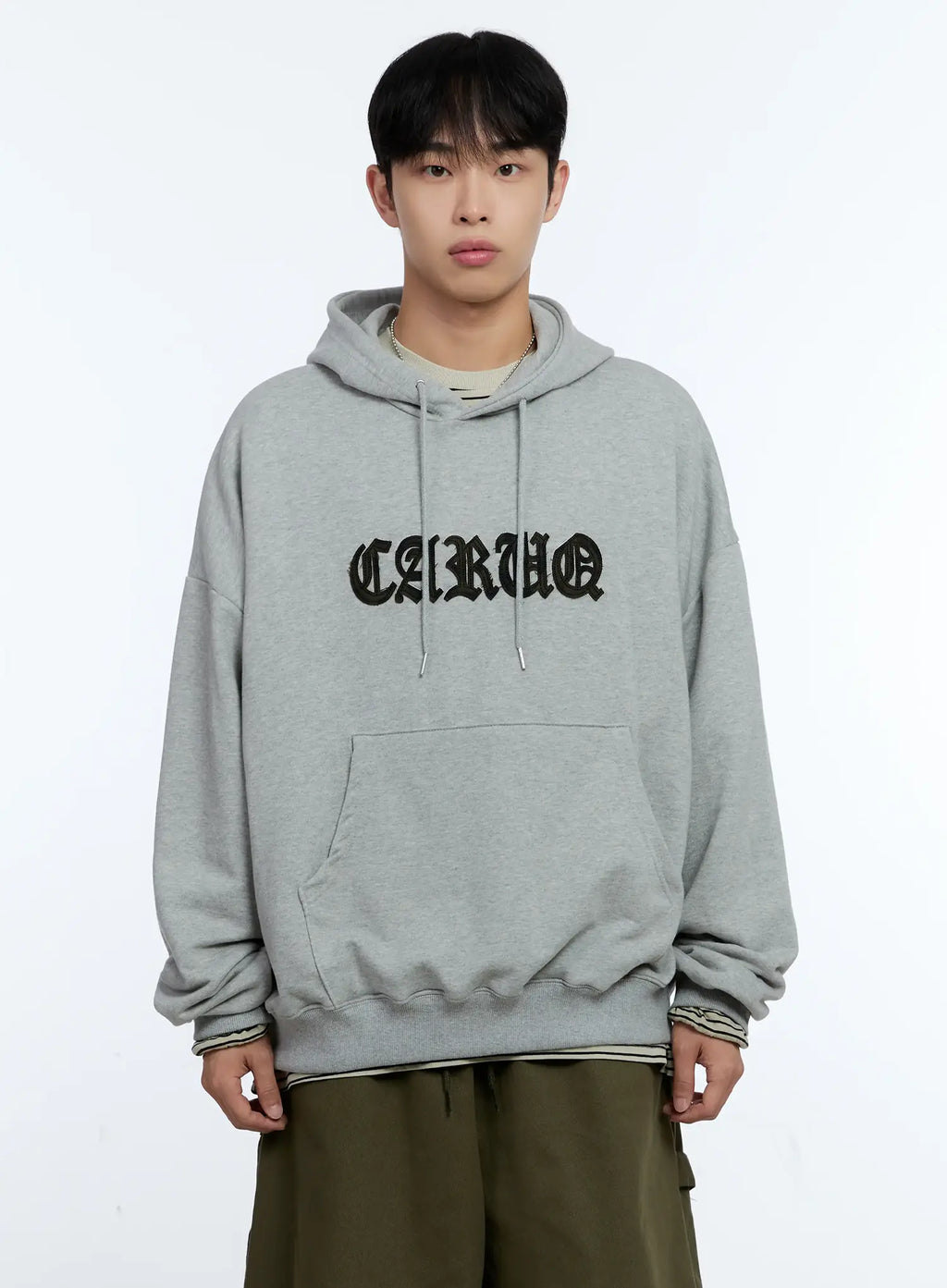 Men's Hooded Camo Patch Sweatshirt IG519