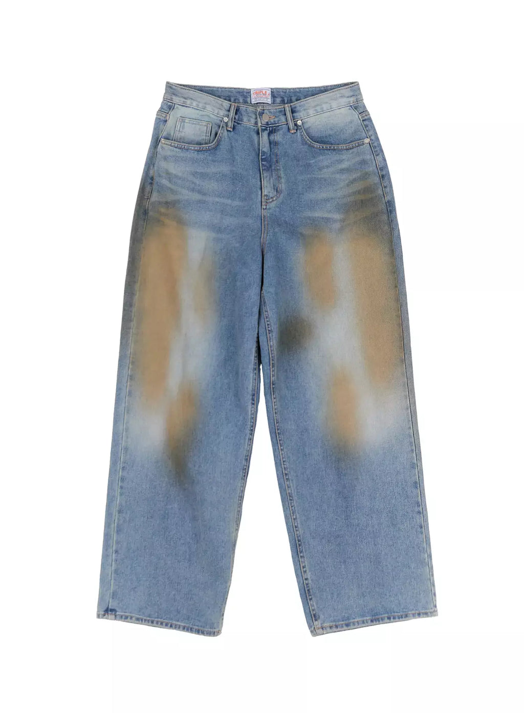 Men's Vintage Washed Wide-Leg Jeans IO516