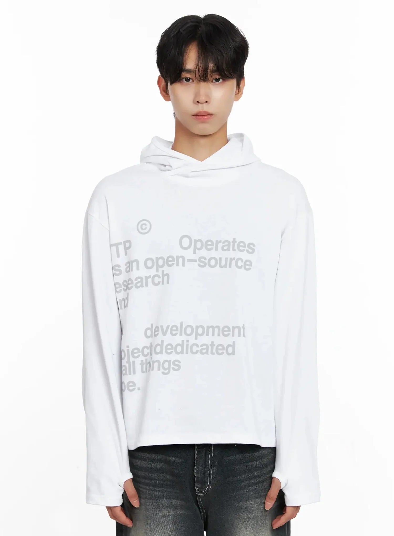 Men's Lettering Hand Warmer Hoodie IO517